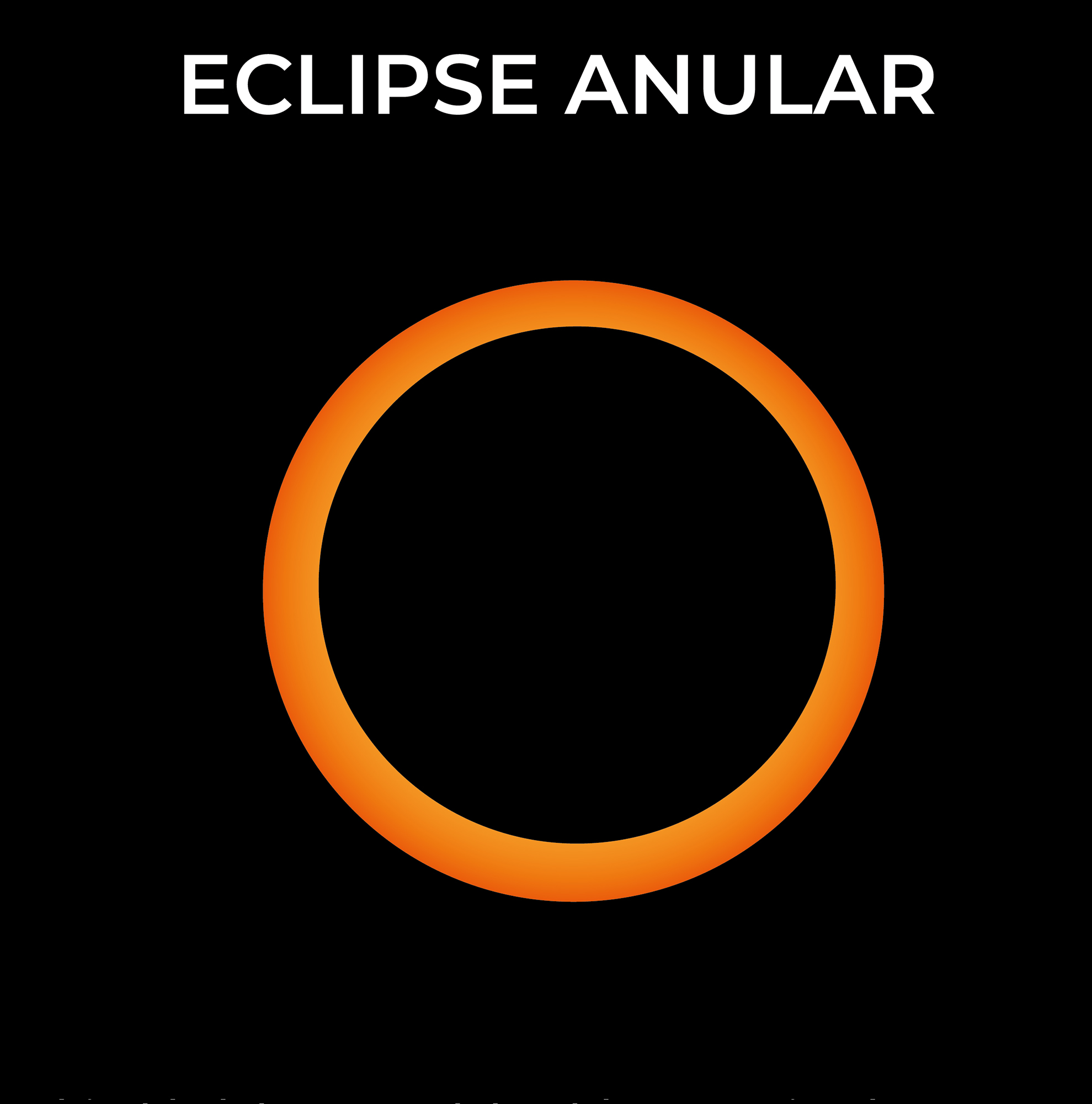 el sol durante un eclipse anular, en la fase de anularidad