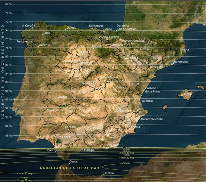 mapa de España y franja de totalidad